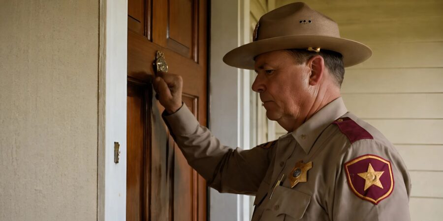 Jag hade klippt gräset åt vår 82-åriga granne som bodde ensam, och nästa morgon kom en sheriff hem till mig: det han sa fick mig att frysa till is